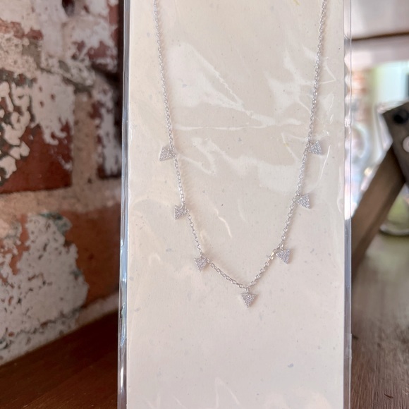 Dainty Triangle Stud Necklace - Picture 2 of 5